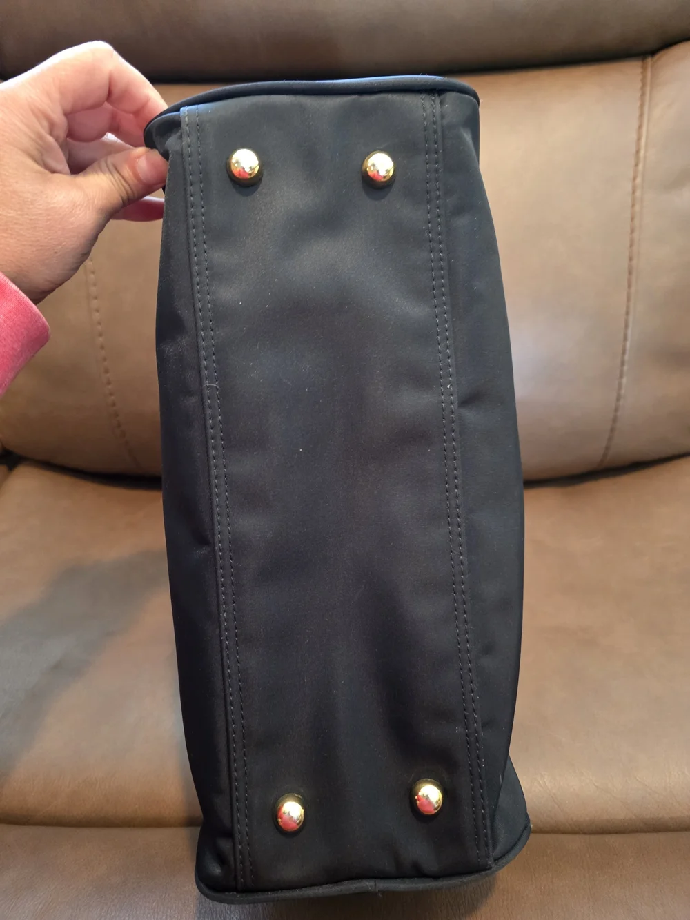 Valentino Garavani Sport Black and Brown Nylon Top-Handle - Picture 8 of 12